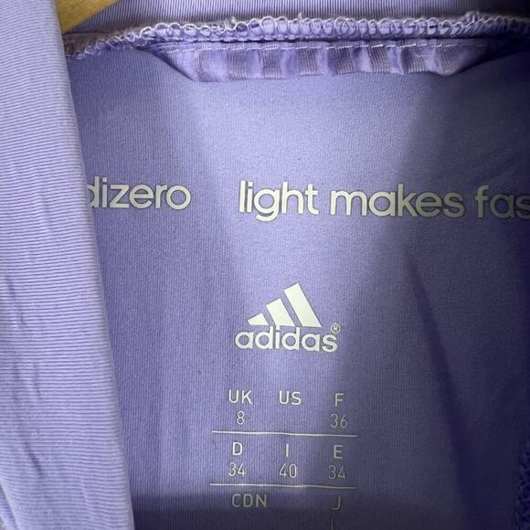 Adidas Adizero Running Jacket Womens S Purple Lightweight Zip Athleisure Sporty - Picture 5 of 6